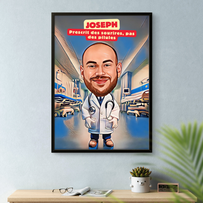 Le Médecin En Action - Affiche Personnalisée